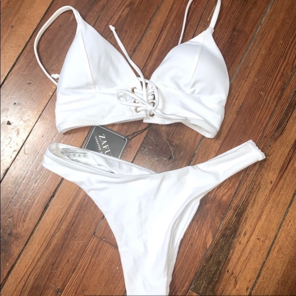 White tie Zaful bikini